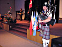 Piping at the memorial service for Bruce Weatherson