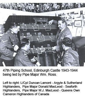 47th Piping School at Edinburgh Castle 1943-1944